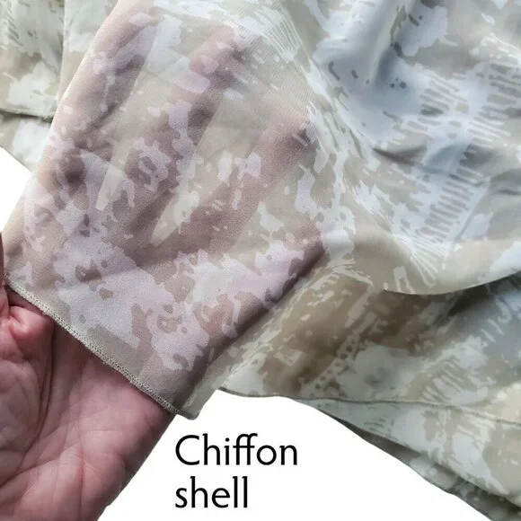 Soft Surroundings Summer Breeze Tan & Grey Abstract Sleeveless Lined Maxi Dress - Picture 9 of 16